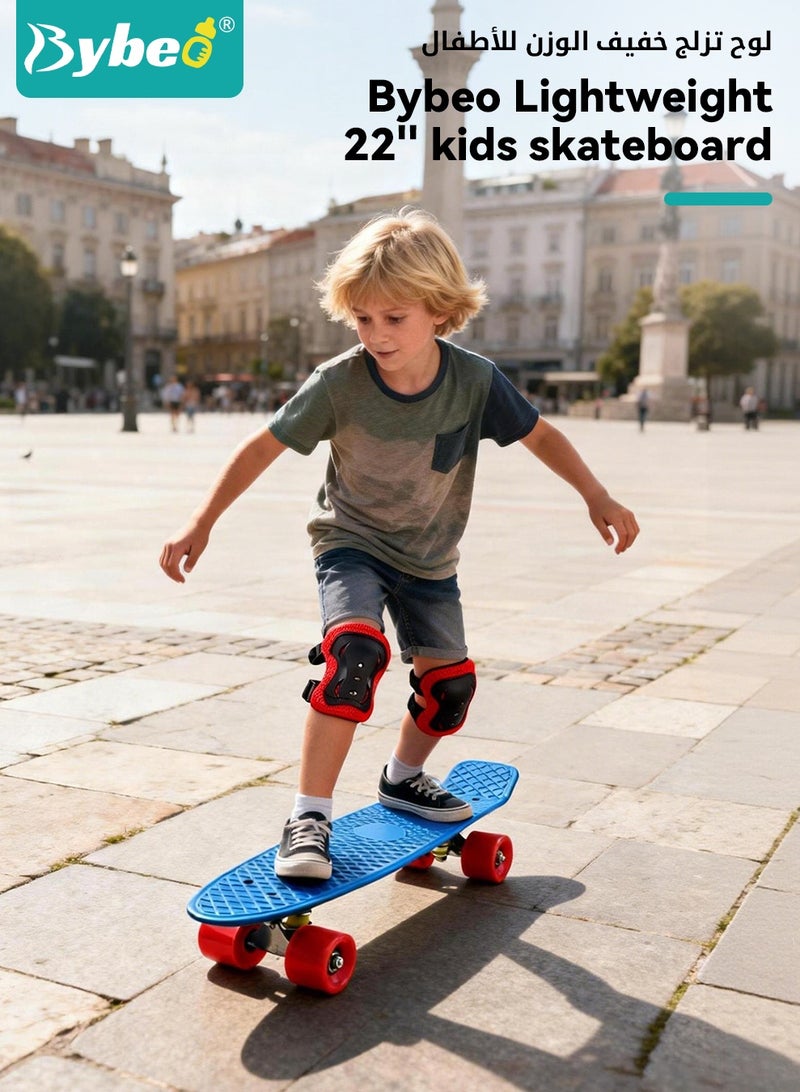 Bybeo Skateboard for Kids, 22” Skate Board with 6PCS Thickened protective gear, Beginner Skateboard for Girls Boys Youths Beginners Students, Best Gift for Ages 4-6/6-12, Starter Complete - Image 2